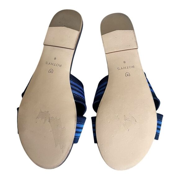 Rothy’s The Knot Cobalt Stripe Sandals Women’s Size 8 - Picture 4 of 6